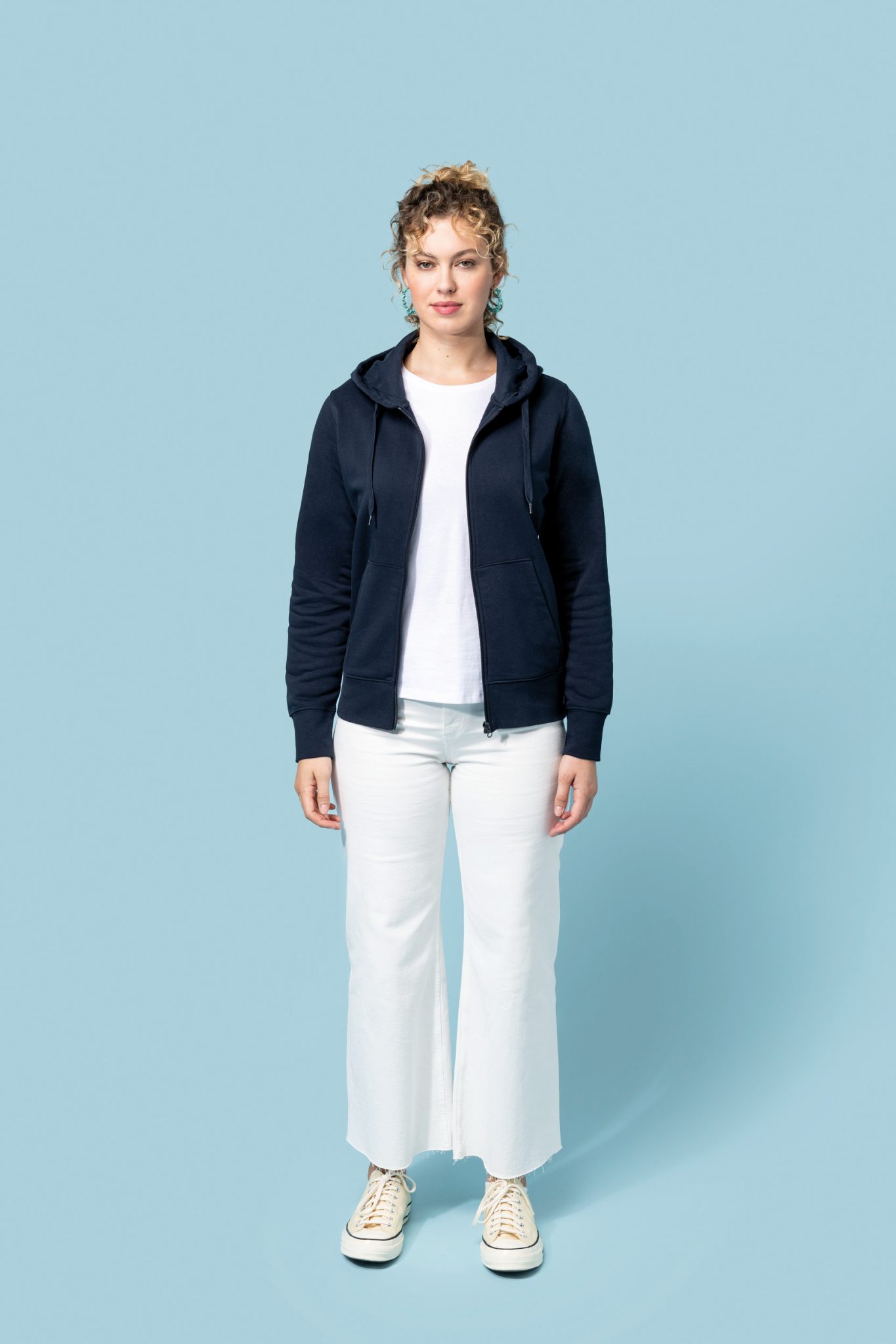 Miniature 4 pour Sweat-shirt écoresponsable zippé à capuche femme