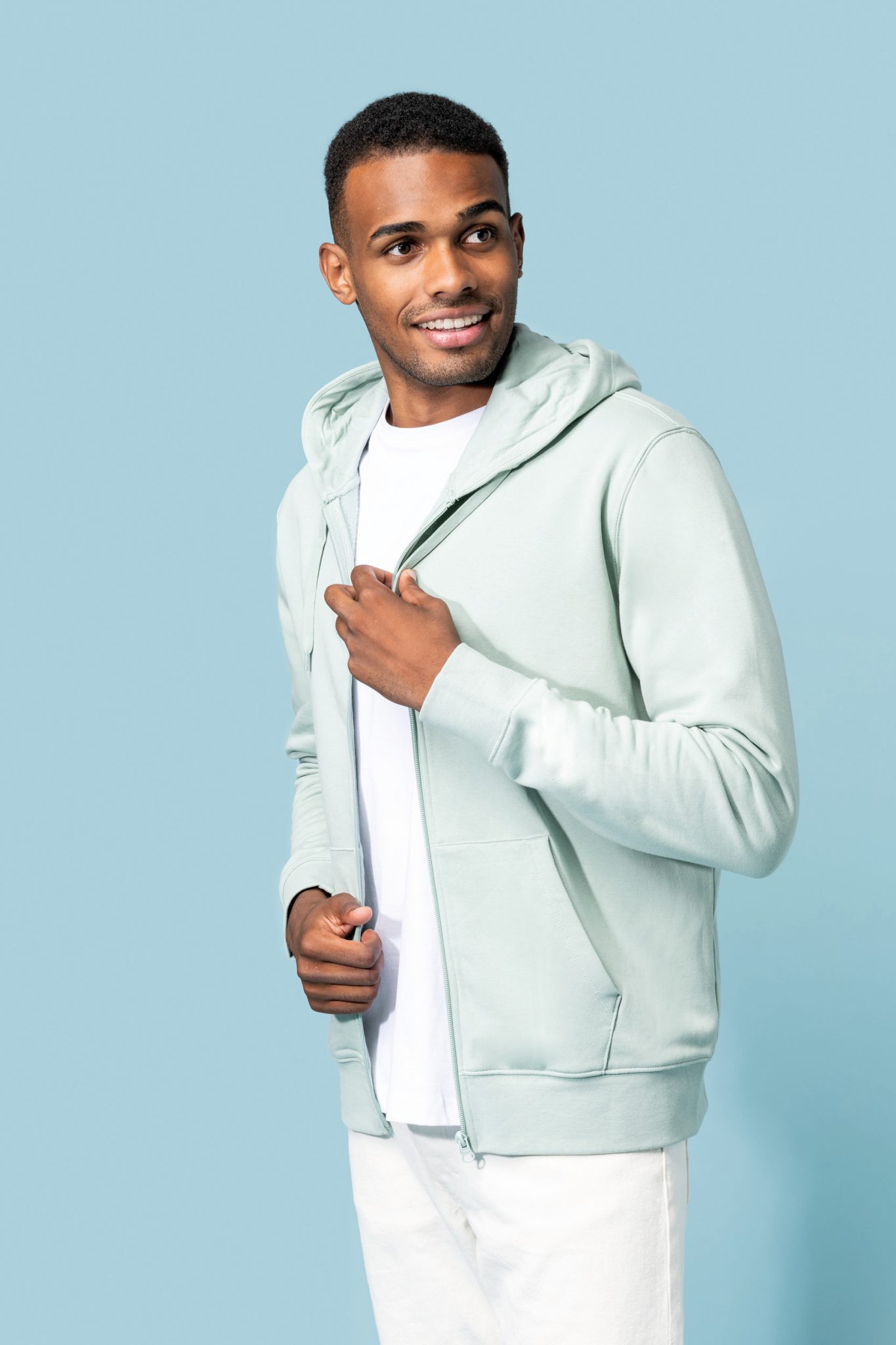 Miniature 1 pour Sweat-shirt écoresponsable zippé à capuche homme