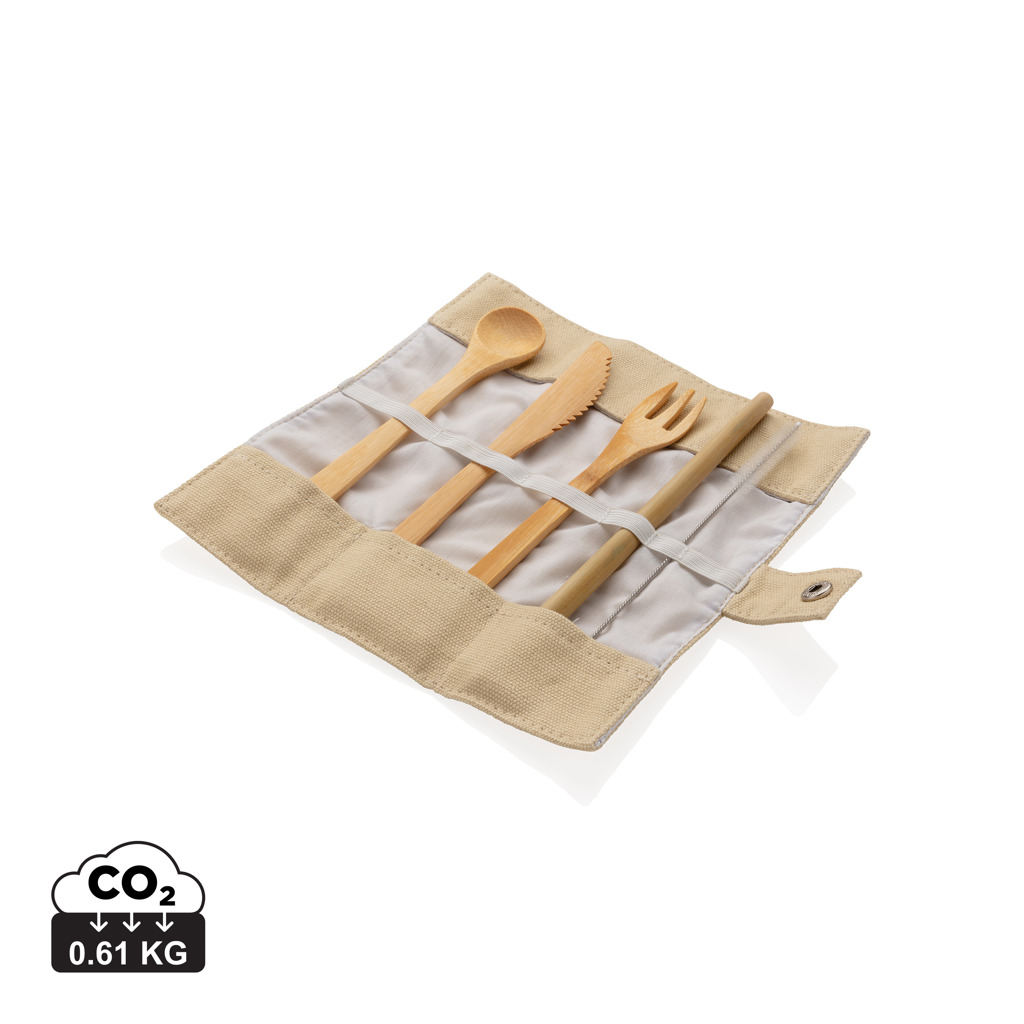 Miniature 1 pour Set de couverts de voyage en bambou réutilisable