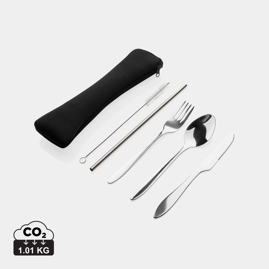 Miniature 1 pour Set de 4 couverts réutilisables en acier inoxydable