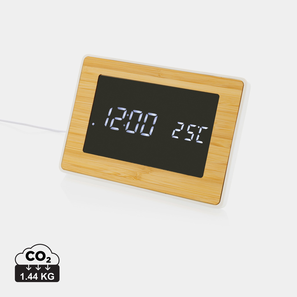 Miniature 1 pour Station météo LED en bambou FSC® et plastique RCS Utah
