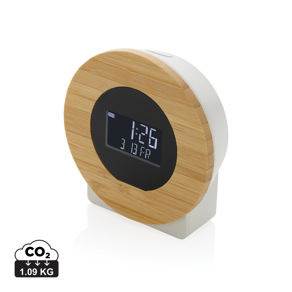 Miniature 1 pour Horloge bureau en bambou FSC® et plastique recyclé RCS Utah