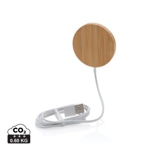 Visuel Chargeur magnétique sans fil en bambou 10W
