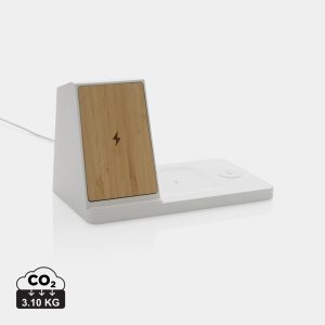 Visuel Chargeur 15W Ontario 3 en 1 plastique recyclé RCS et bambou