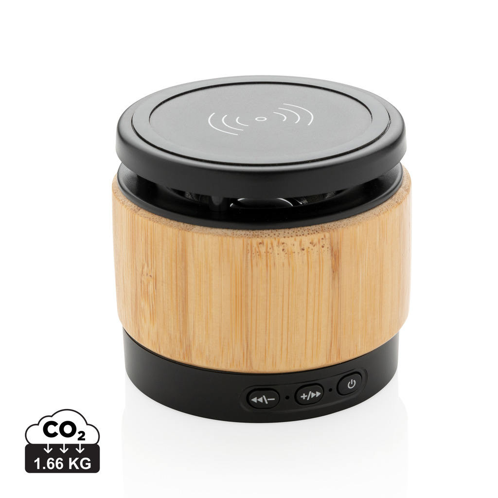 Miniature 1 pour Enceinte 3W avec chargeur à induction en bambou