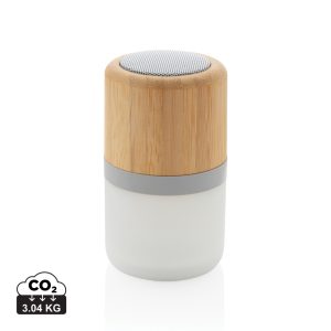 Visuel Enceinte 3W en bambou avec lumière d'ambiance