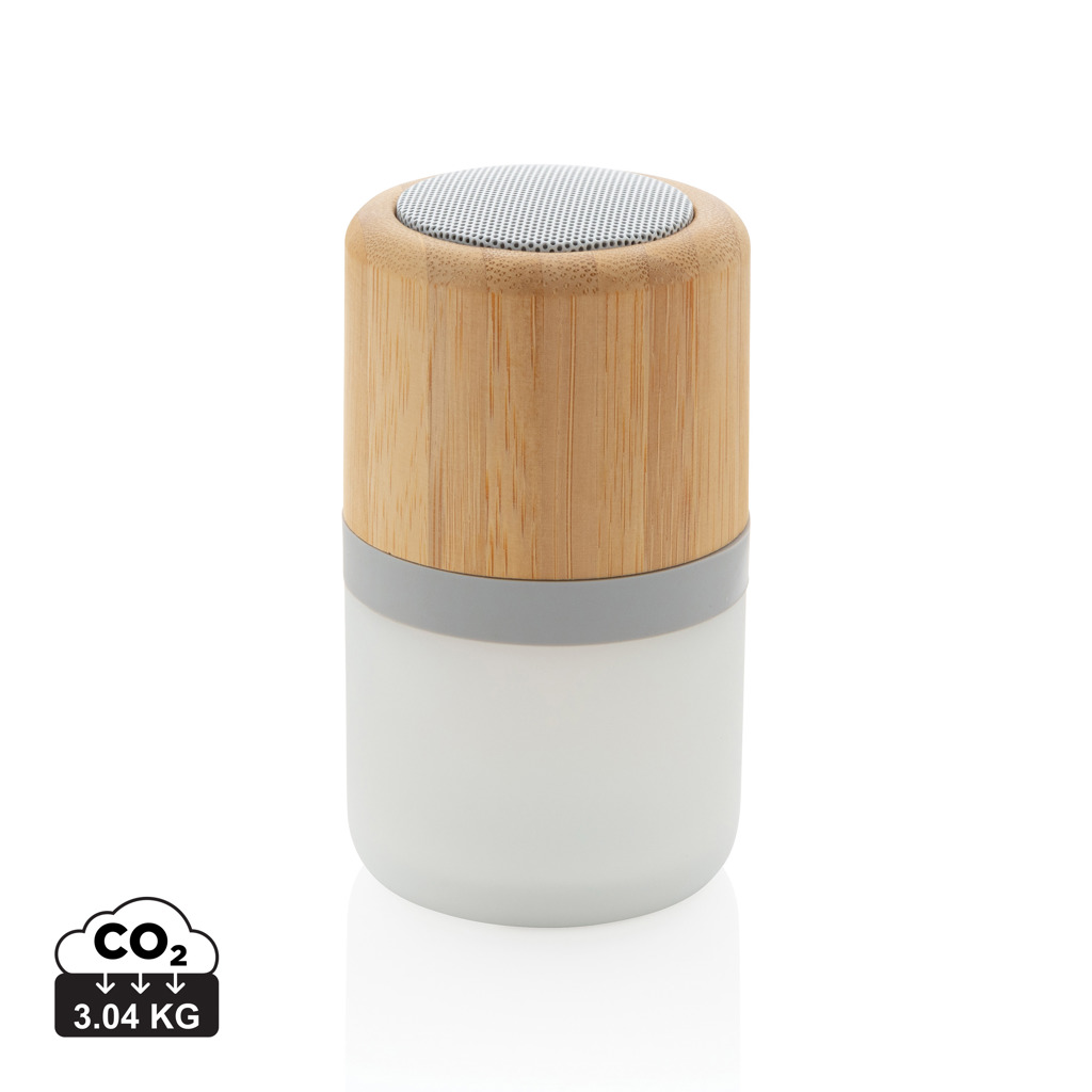 Miniature 1 pour Enceinte 3W en bambou avec lumière d'ambiance