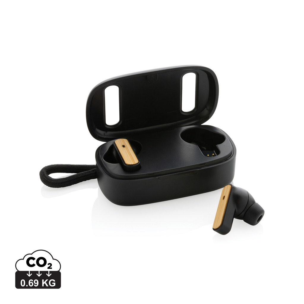 Miniature 1 pour Écouteurs TWS en plastique recyclé RCS et bambou FSC®