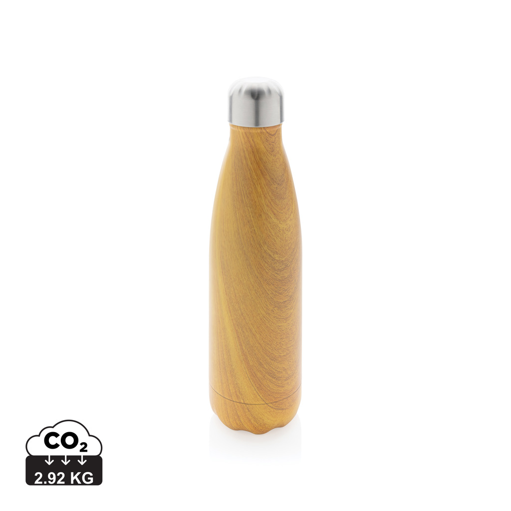 Miniature 1 pour Bouteille isotherme en acier avec effet bois