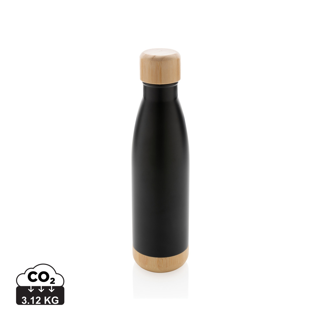 Miniature 1 pour Bouteille isotherme en acier avec finition bambou