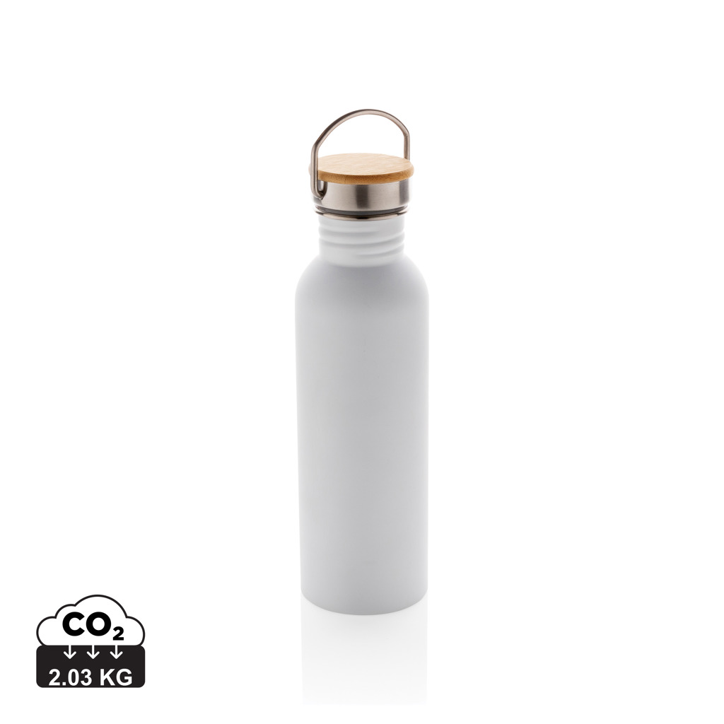 Miniature 12 pour Bouteille en acier inoxydable avec couvercle en bambou