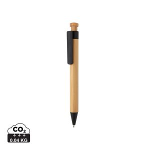 Visuel Stylo en bambou avec clip en fibre de paille