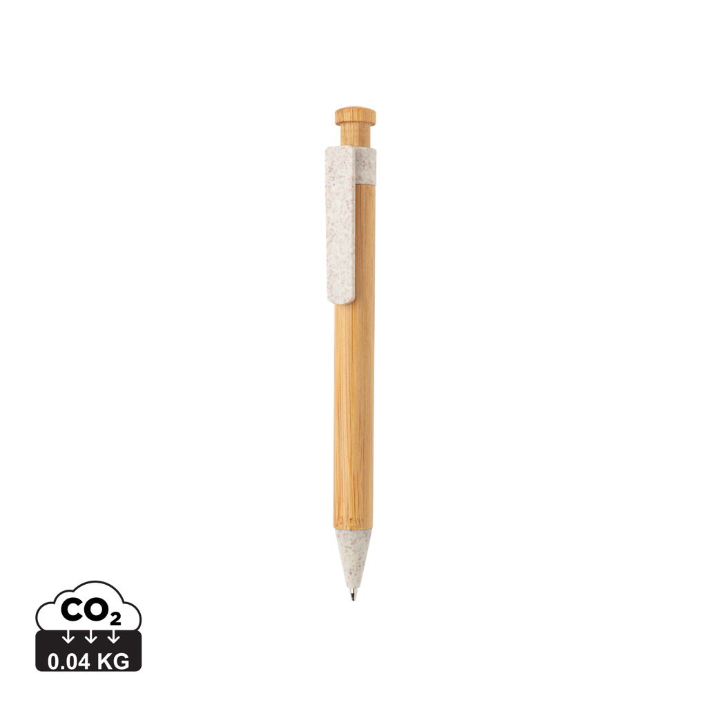 Miniature 10 pour Stylo en bambou avec clip en fibre de paille