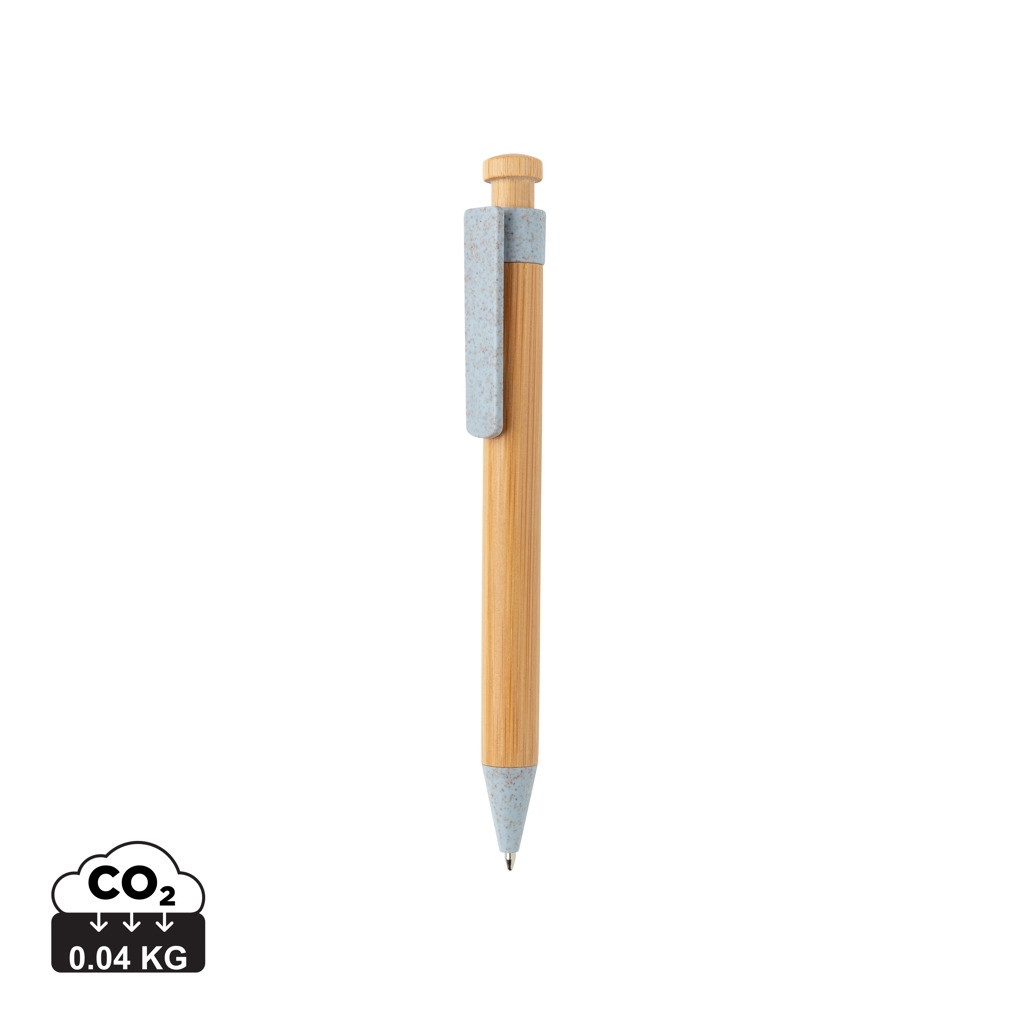 Miniature 11 pour Stylo en bambou avec clip en fibre de paille
