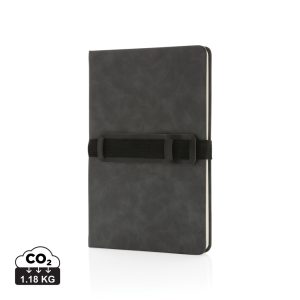 Visuel Carnet de notes A5 en PU avec porte téléphone et porte stylo