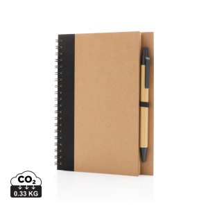Visuel Cahier à spirales kraft avec stylo