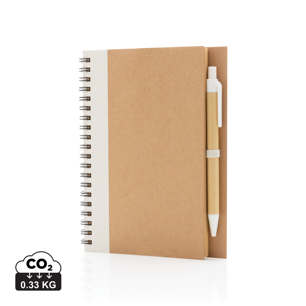 Miniature 11 pour Cahier à spirales kraft avec stylo