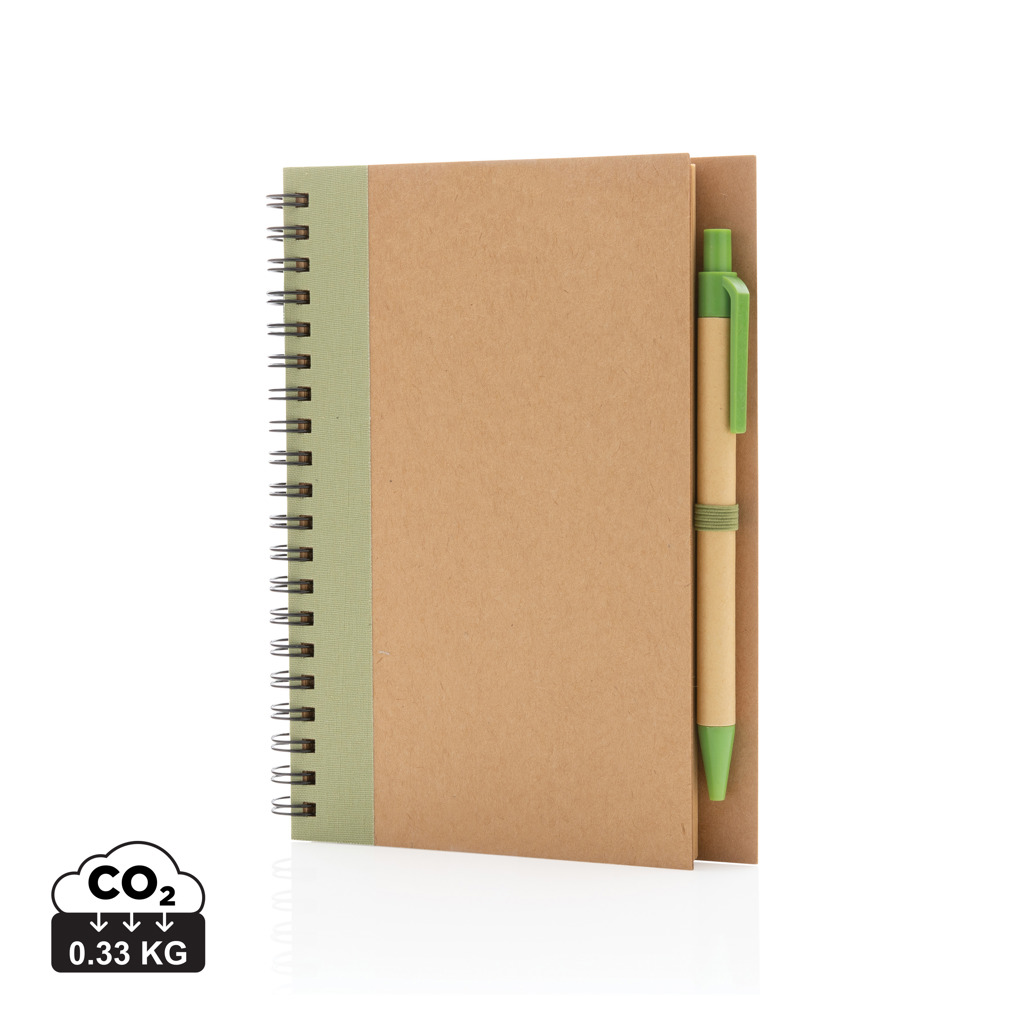 Miniature 13 pour Cahier à spirales kraft avec stylo