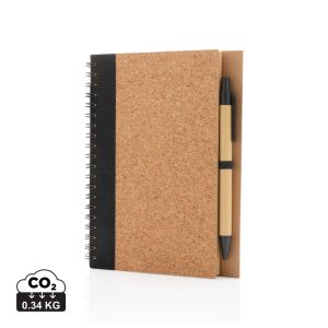 Visuel Cahier à spirales en liège avec stylo