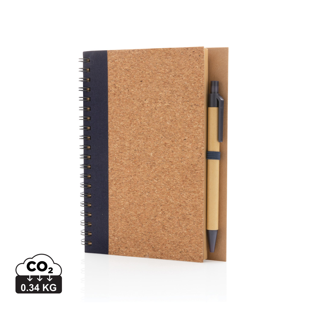 Miniature 12 pour Cahier à spirales en liège avec stylo