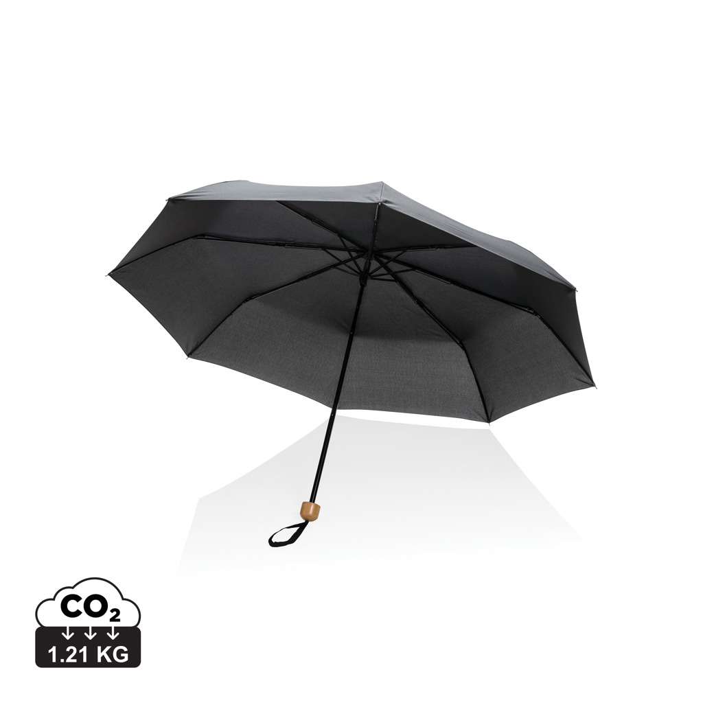 Miniature 1 pour Mini parapluie 20.5" rPET 190T poignée bambou Impact AWARE™