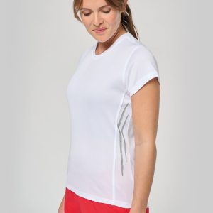 Visuel T-shirt de sport bi-matière manches courtes femme