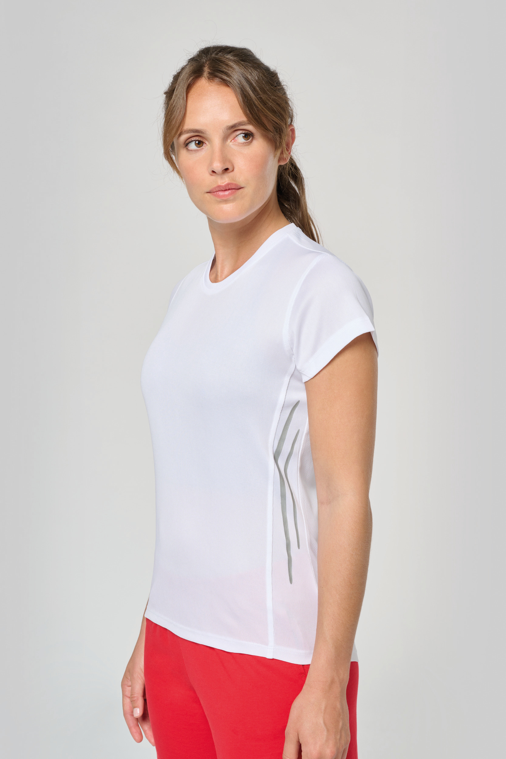 Miniature 3 pour T-shirt de sport bi-matière manches courtes femme