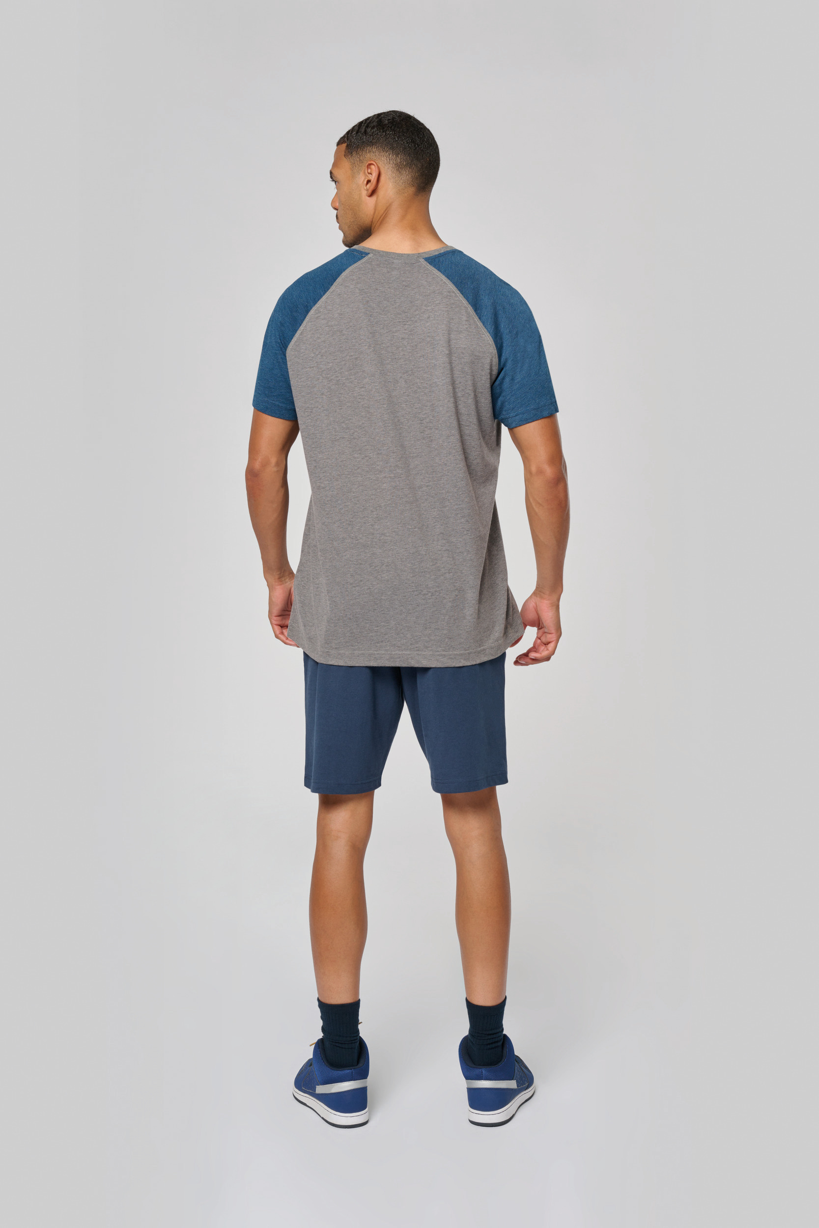 Miniature 4 pour T-shirt triblend bicolore sport manches courtes unisexe