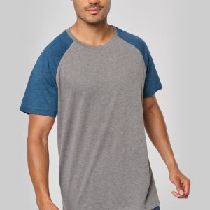 Visuel T-shirt triblend bicolore sport manches courtes unisexe