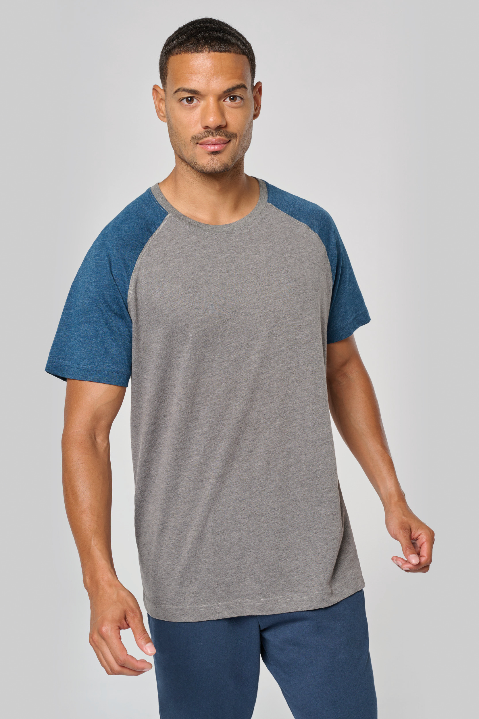 Miniature 1 pour T-shirt triblend bicolore sport manches courtes unisexe