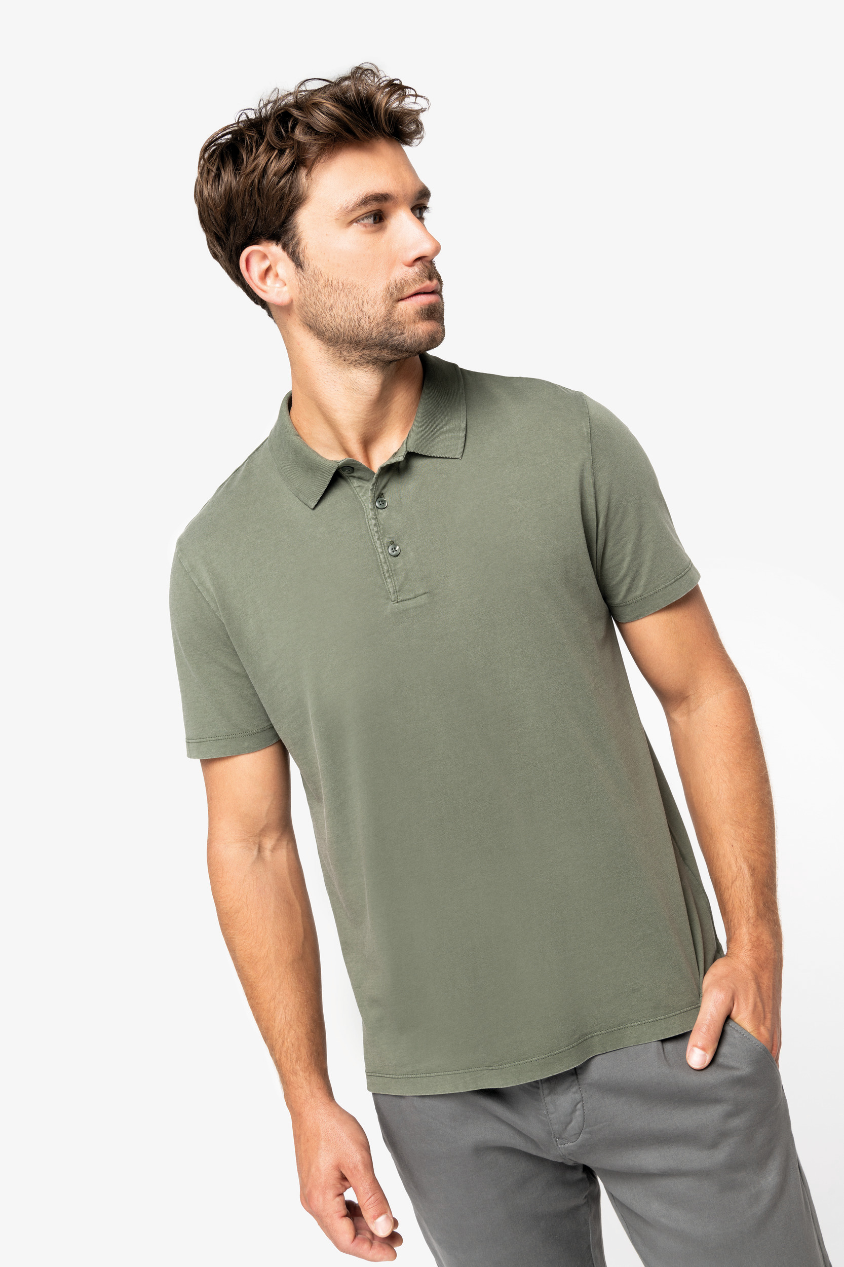 Miniature 1 pour Polo écoresponsable délavé en jersey homme