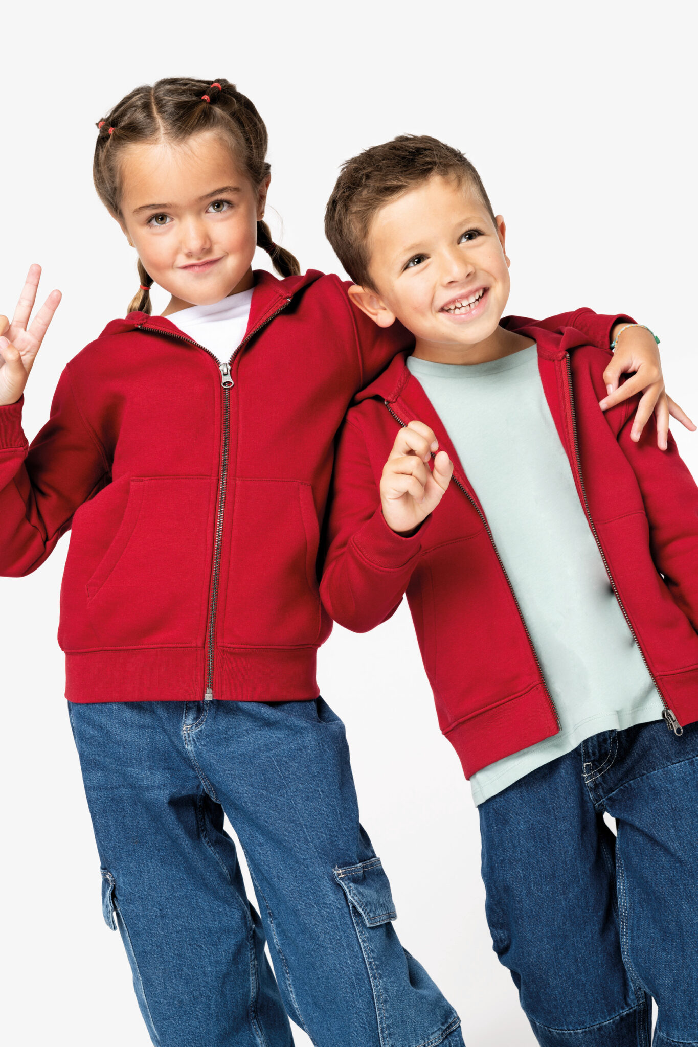Miniature 1 pour Sweat-shirt écoresponsable zippé à capuche enfant