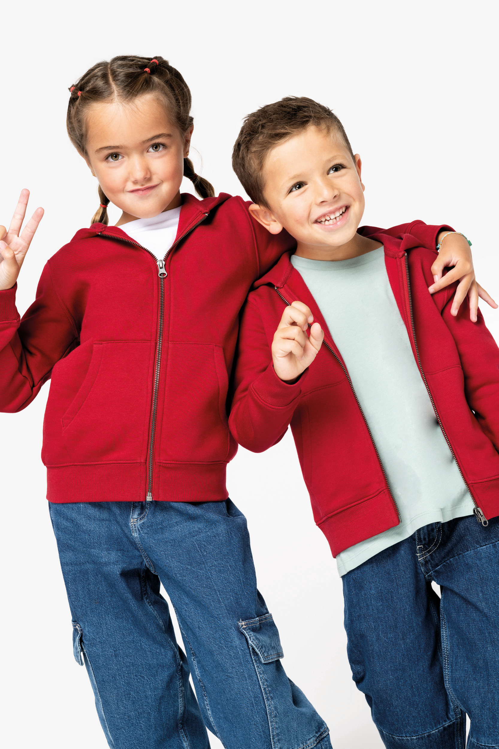 Miniature 1 pour Sweat-shirt écoresponsable zippé à capuche enfant