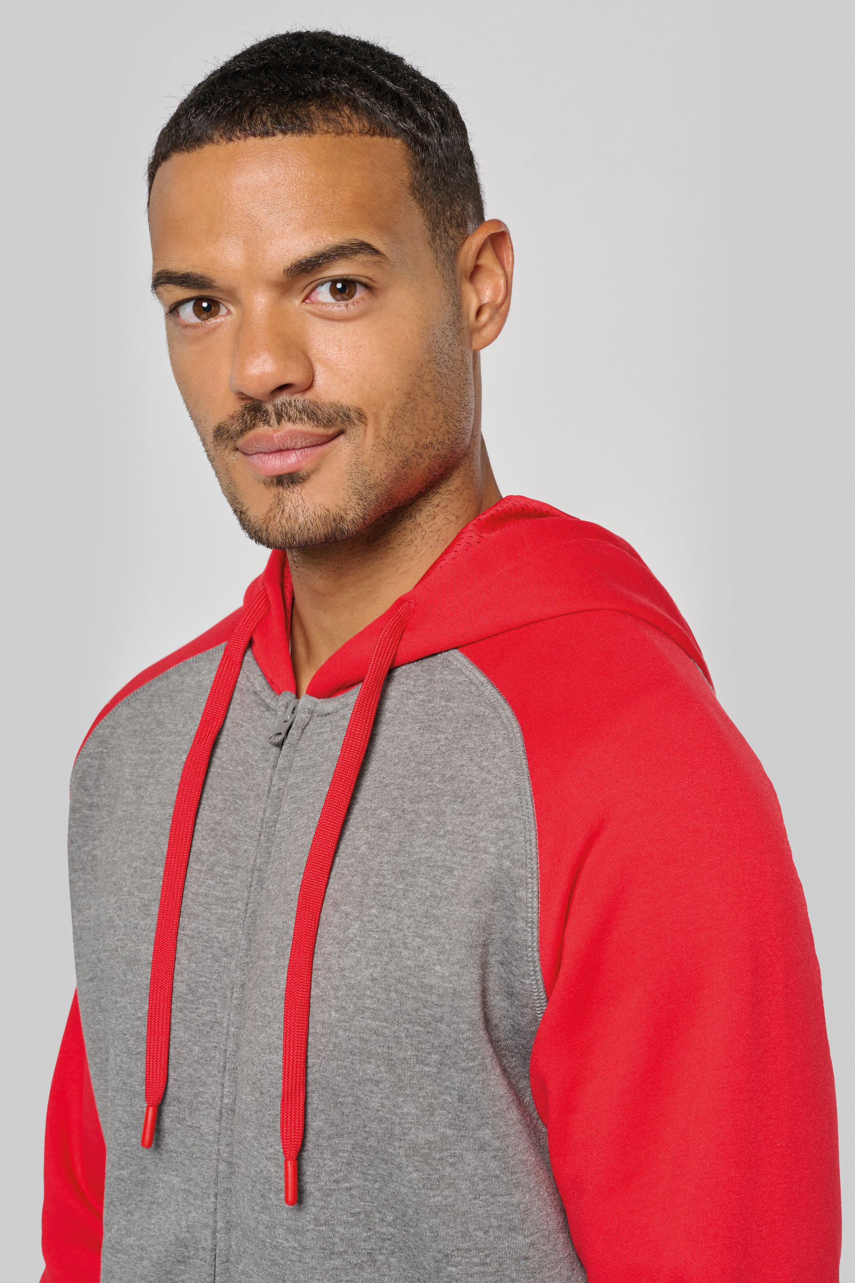 Miniature 6 pour Veste molleton zippée capuche bicolore unisexe