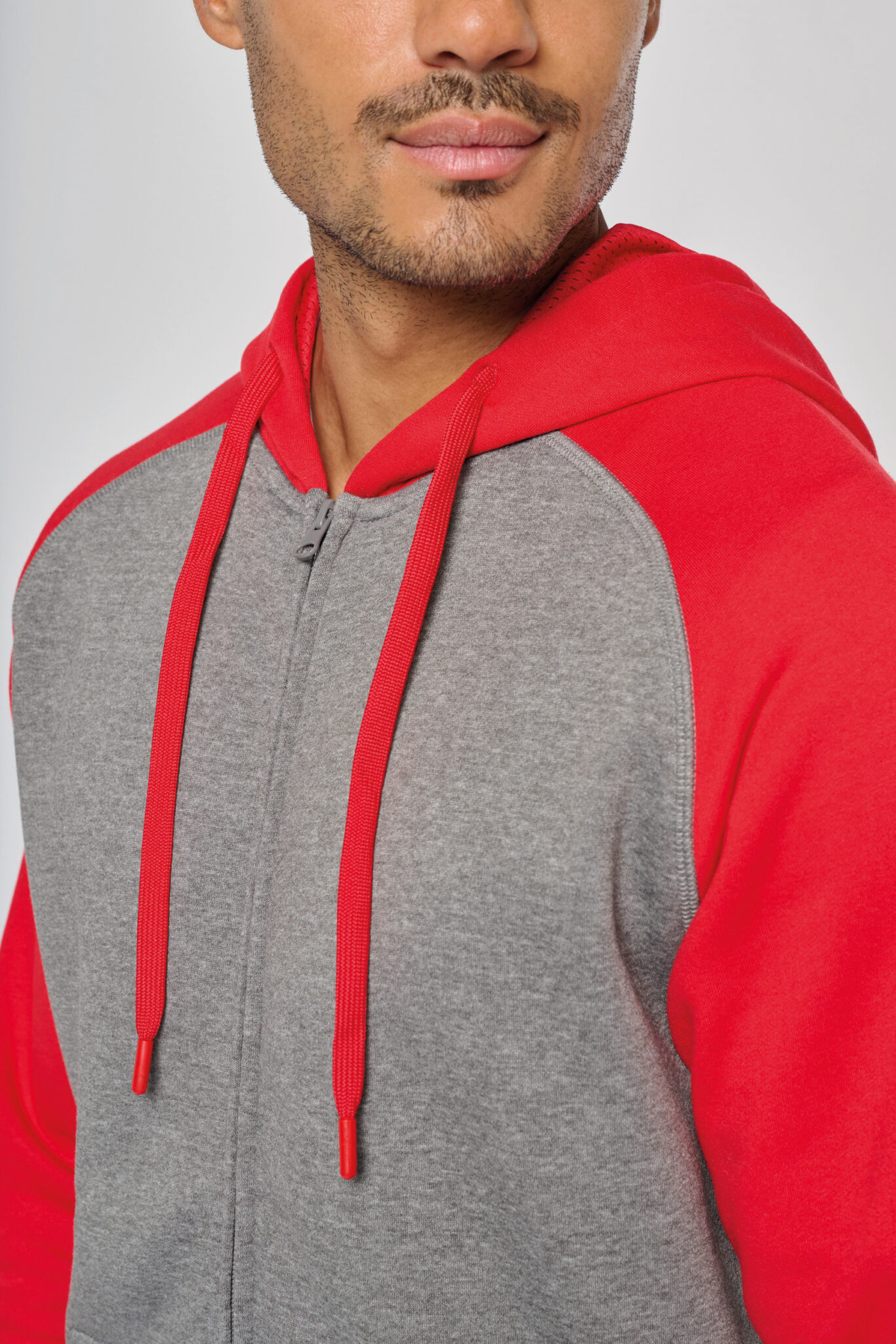 Miniature 10 pour Veste molleton zippée capuche bicolore unisexe