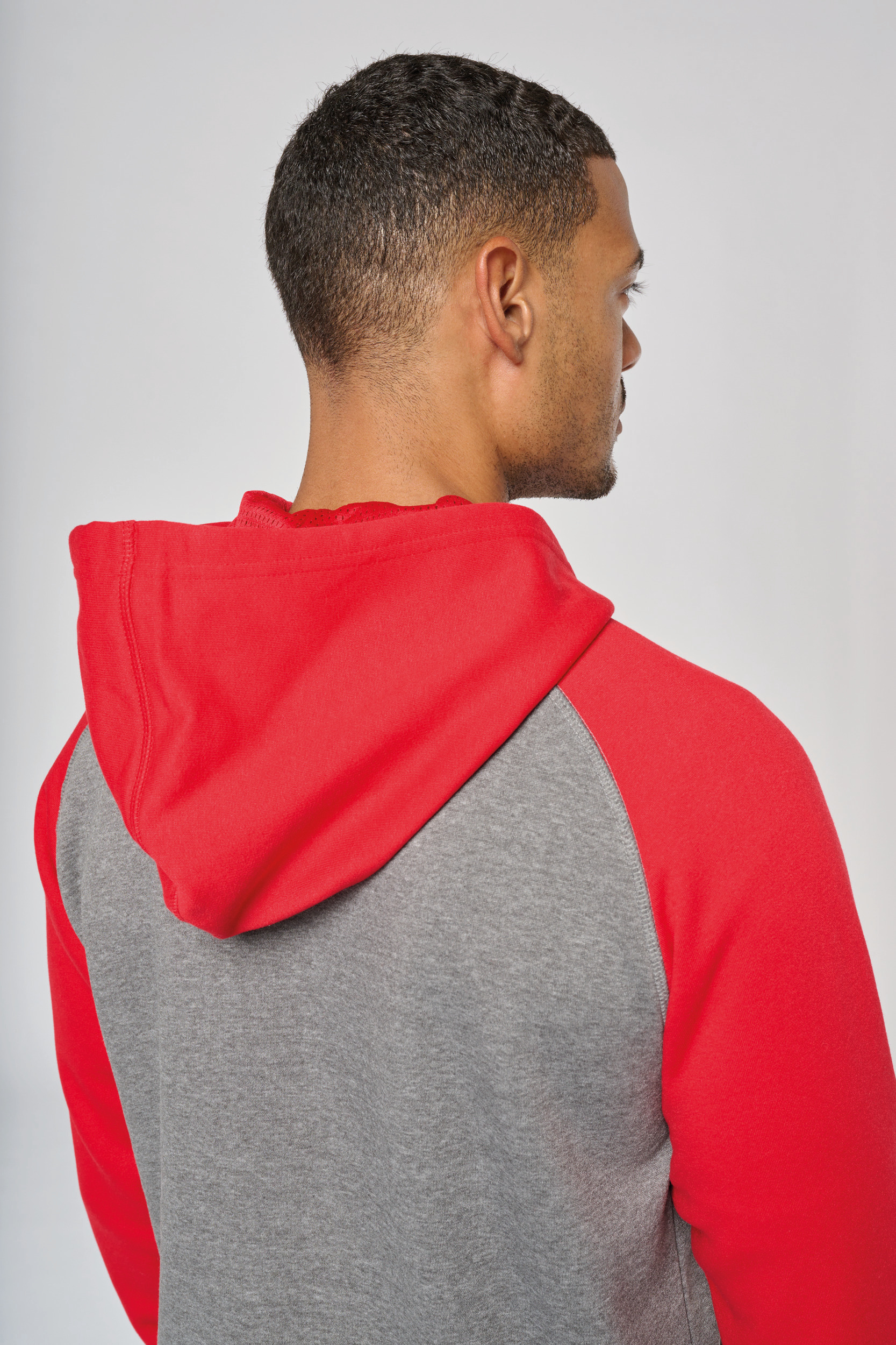 Miniature 7 pour Veste molleton zippée capuche bicolore unisexe