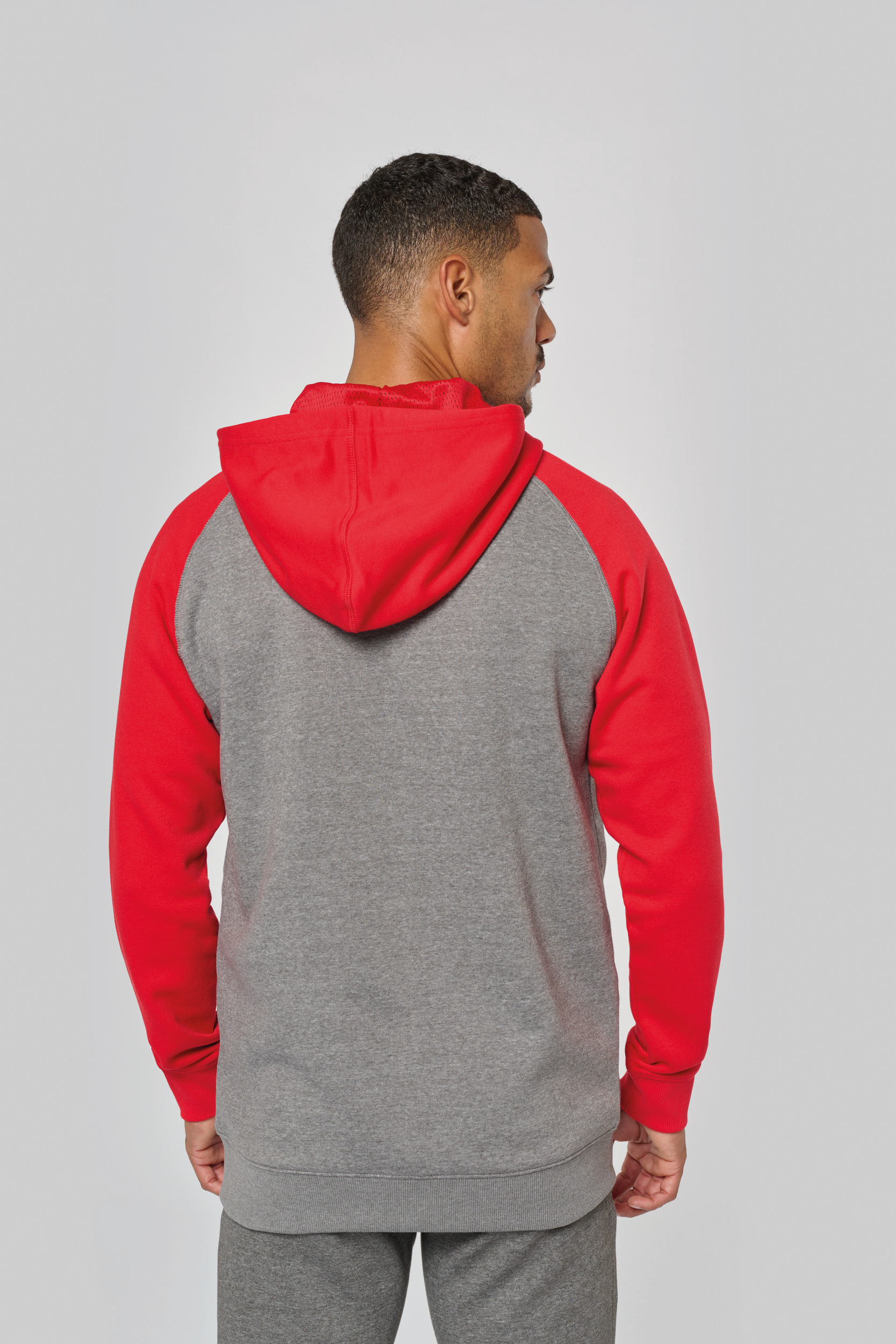 Miniature 2 pour Veste molleton zippée capuche bicolore unisexe