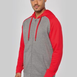 Visuel Veste molleton zippée capuche bicolore unisexe