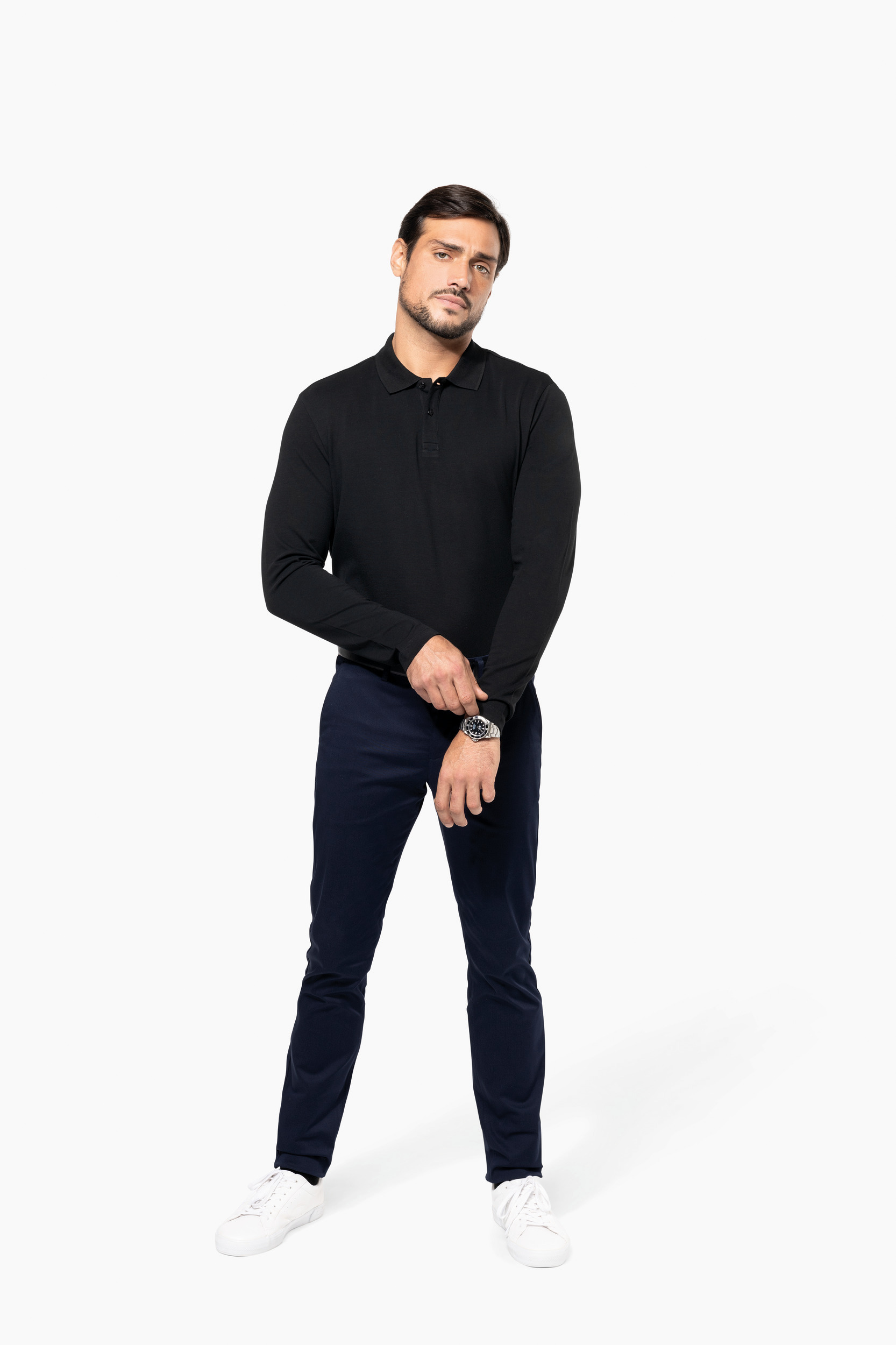 Miniature 5 pour Polo Supima® manches longues homme