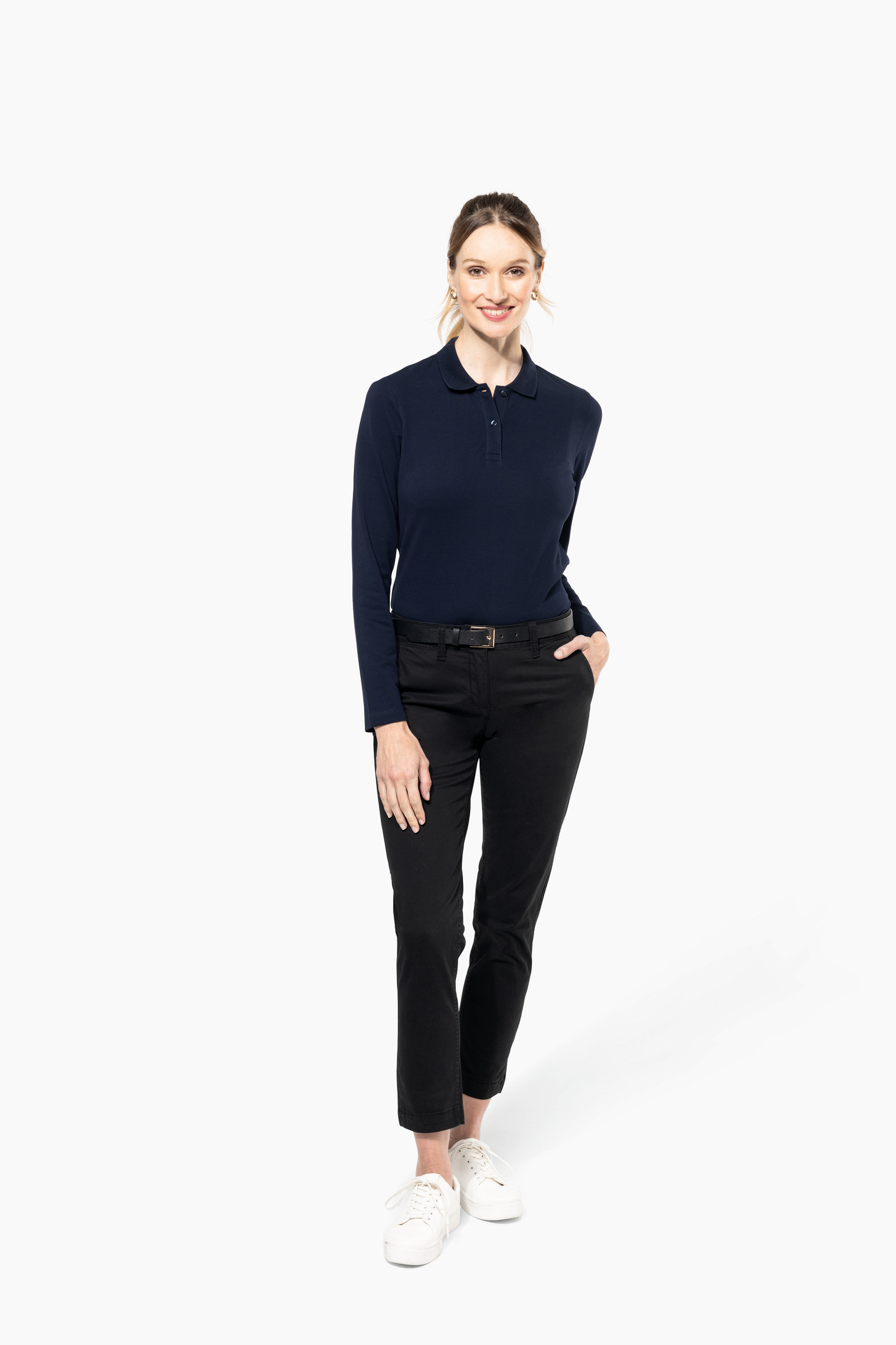 Miniature 5 pour Polo Supima® manches longues femme