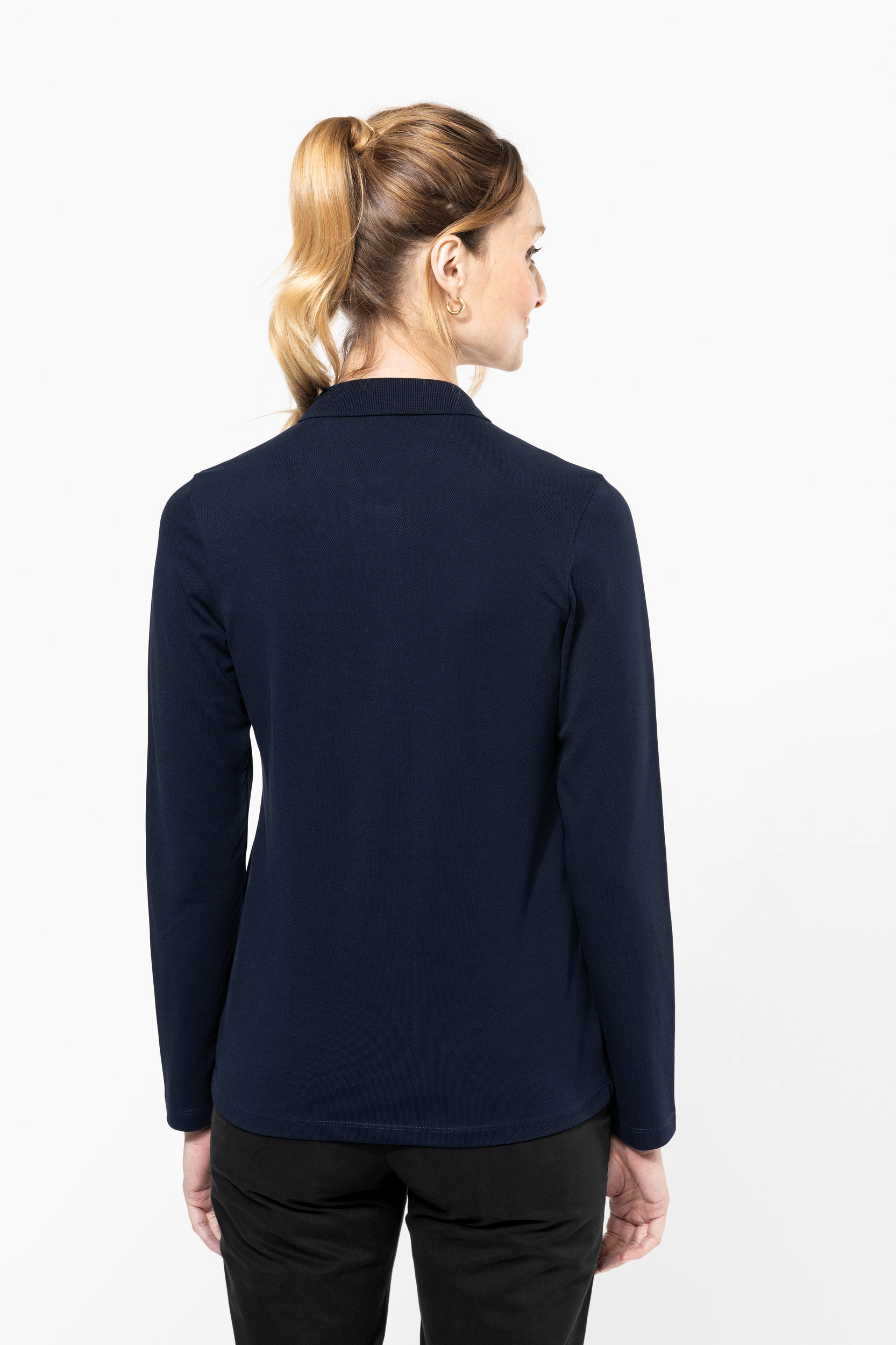 Miniature 2 pour Polo Supima® manches longues femme
