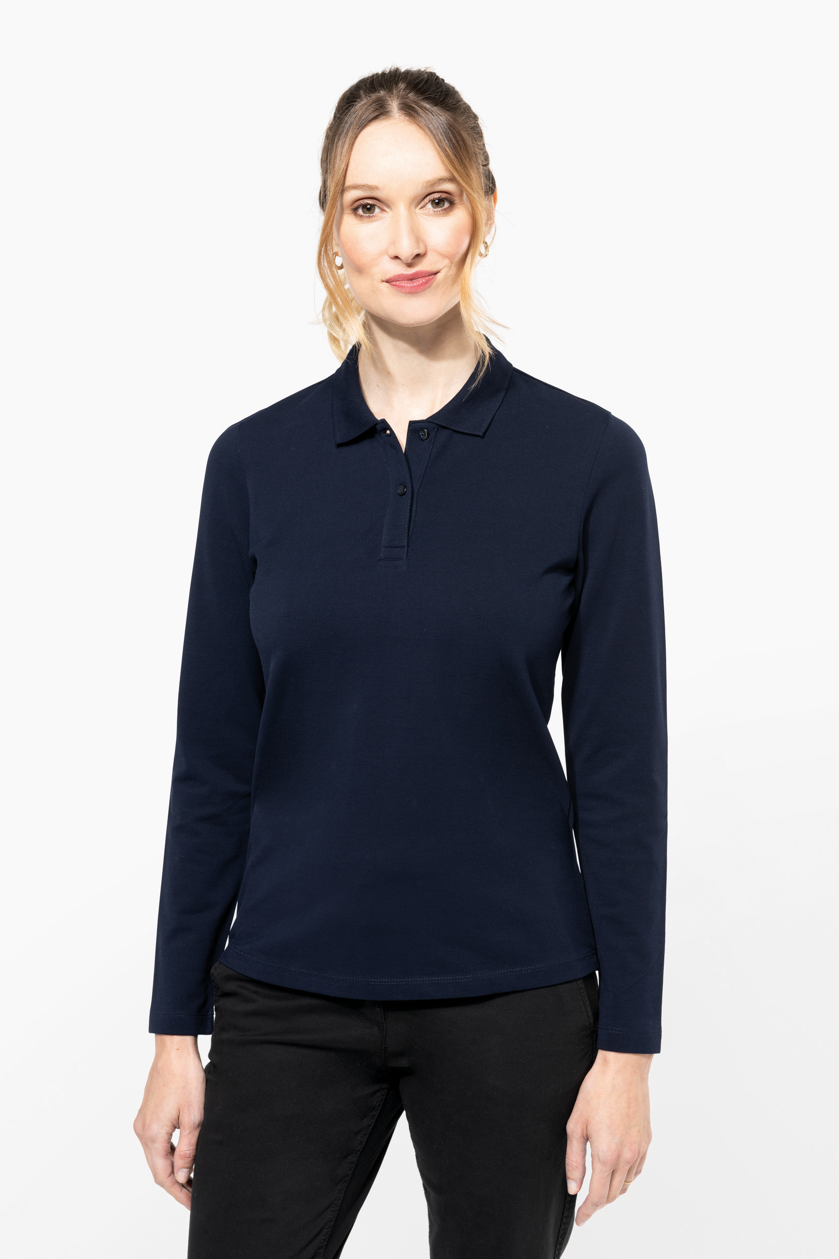 Miniature 1 pour Polo Supima® manches longues femme