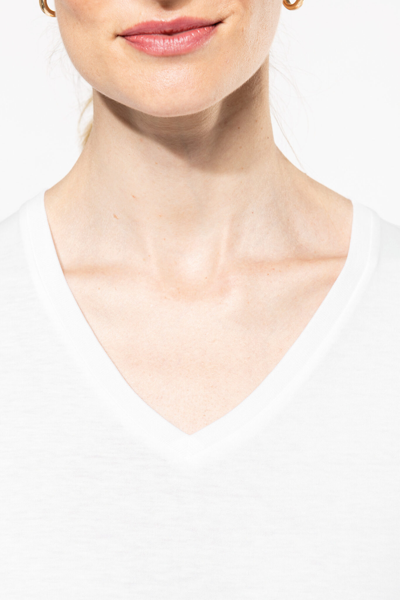 Miniature 10 pour T-shirt Supima® col V manches longues femme