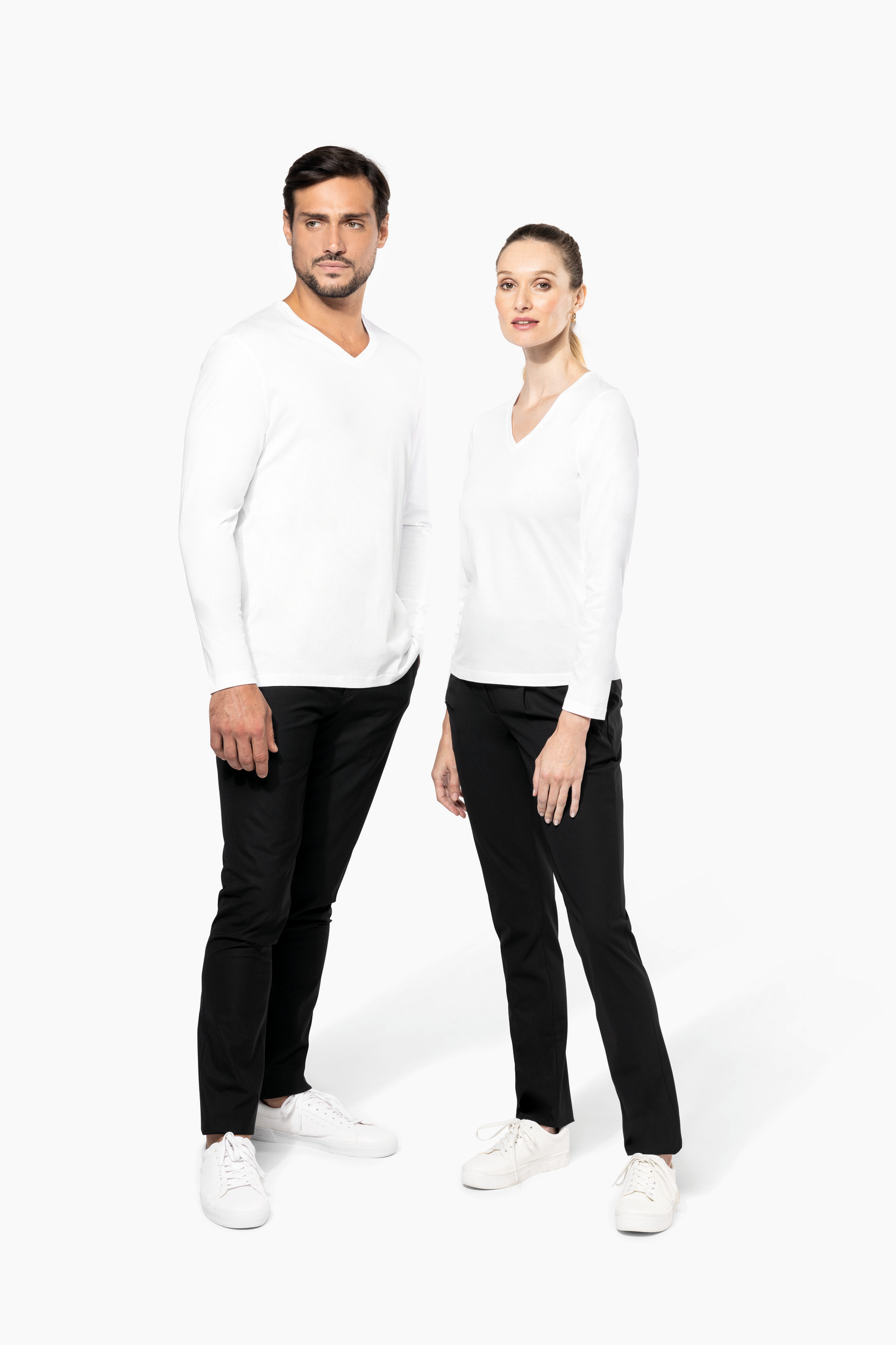 Miniature 9 pour T-shirt Supima® col V manches longues femme