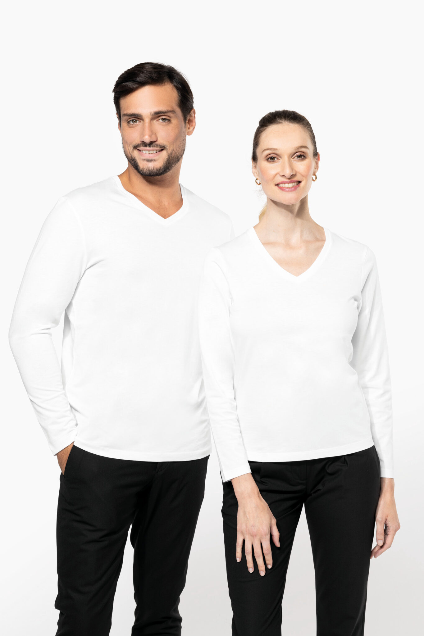 Miniature 6 pour T-shirt Supima® col V manches longues femme
