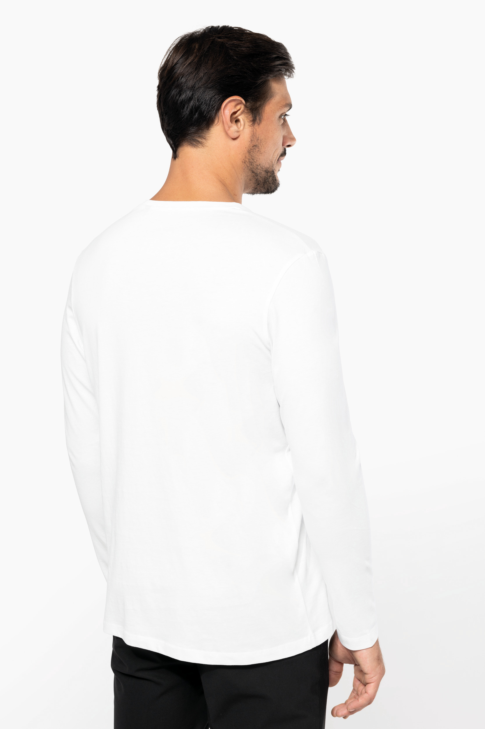 Miniature 2 pour T-shirt Supima® col V manches longues homme