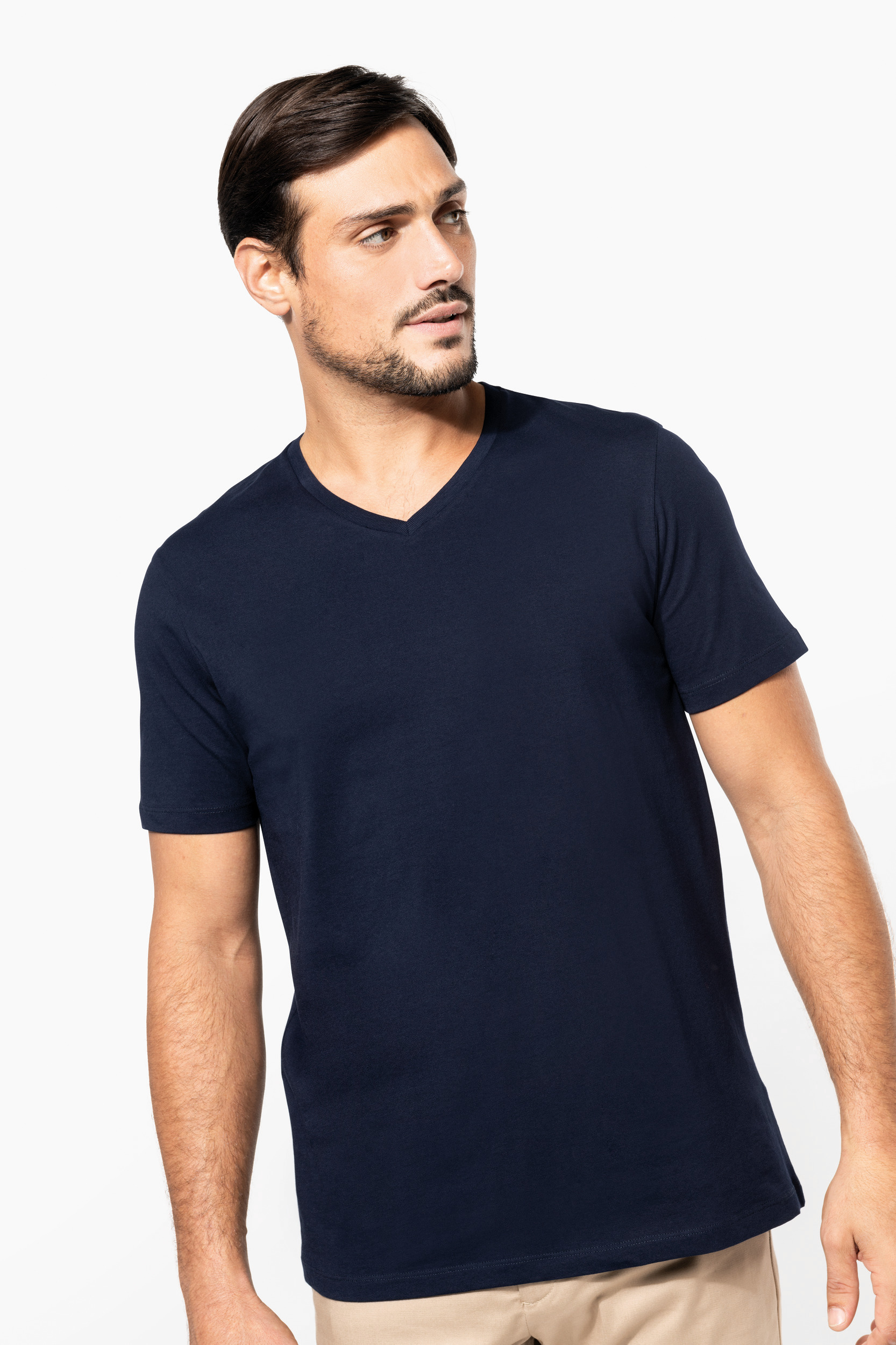 Miniature 1 pour T-shirt Supima® col V manches courtes homme