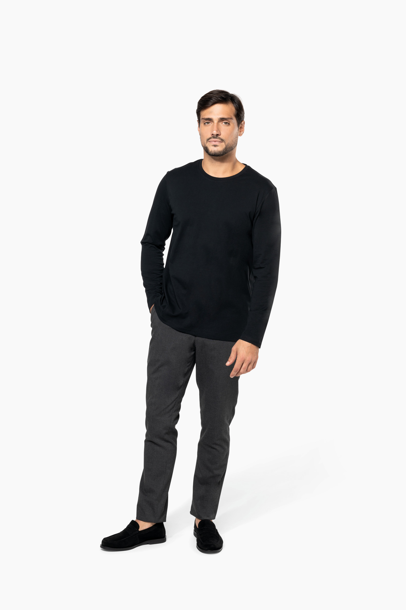 Miniature 4 pour T-shirt Supima® col rond manches longues homme