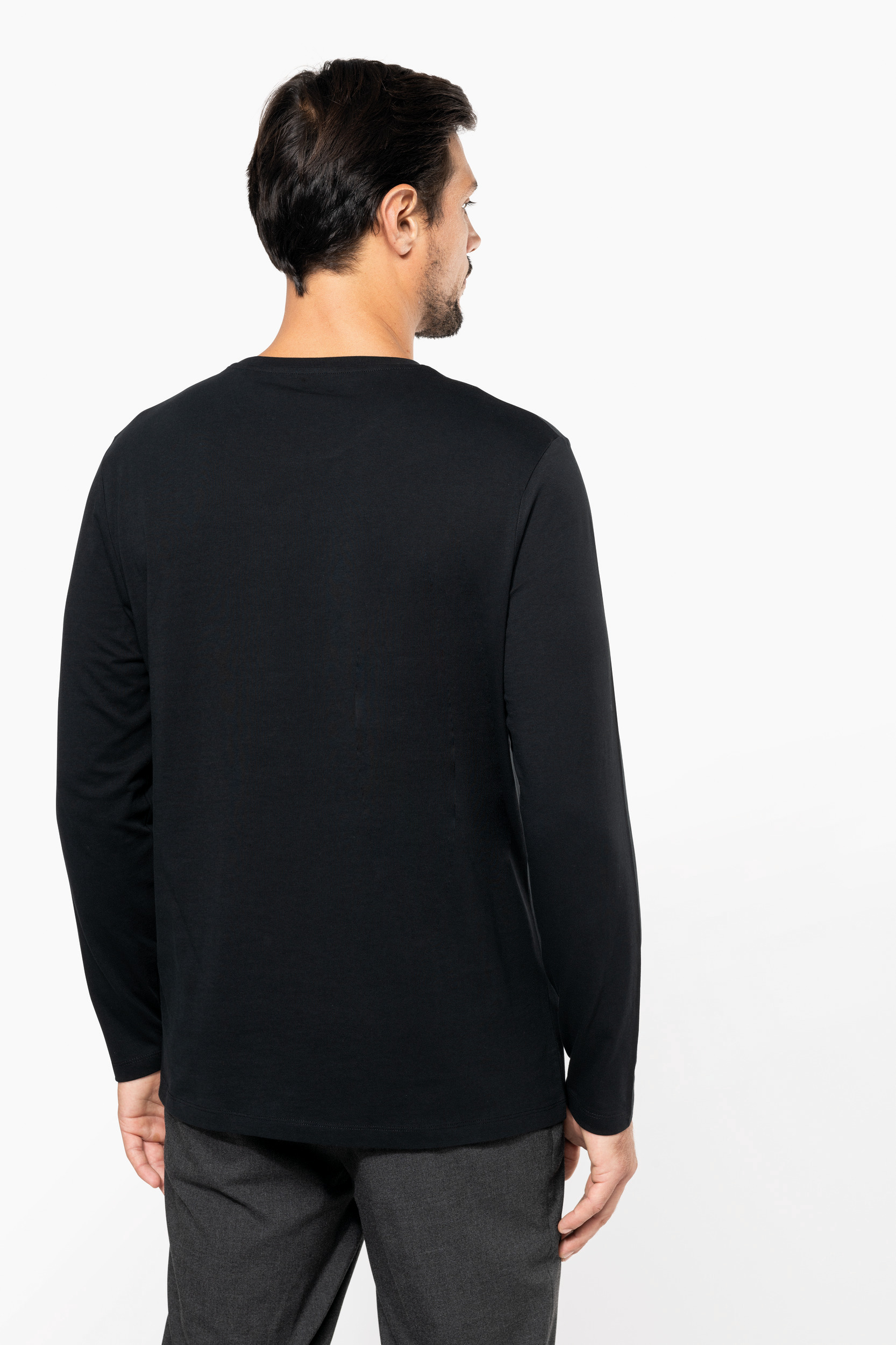 Miniature 2 pour T-shirt Supima® col rond manches longues homme