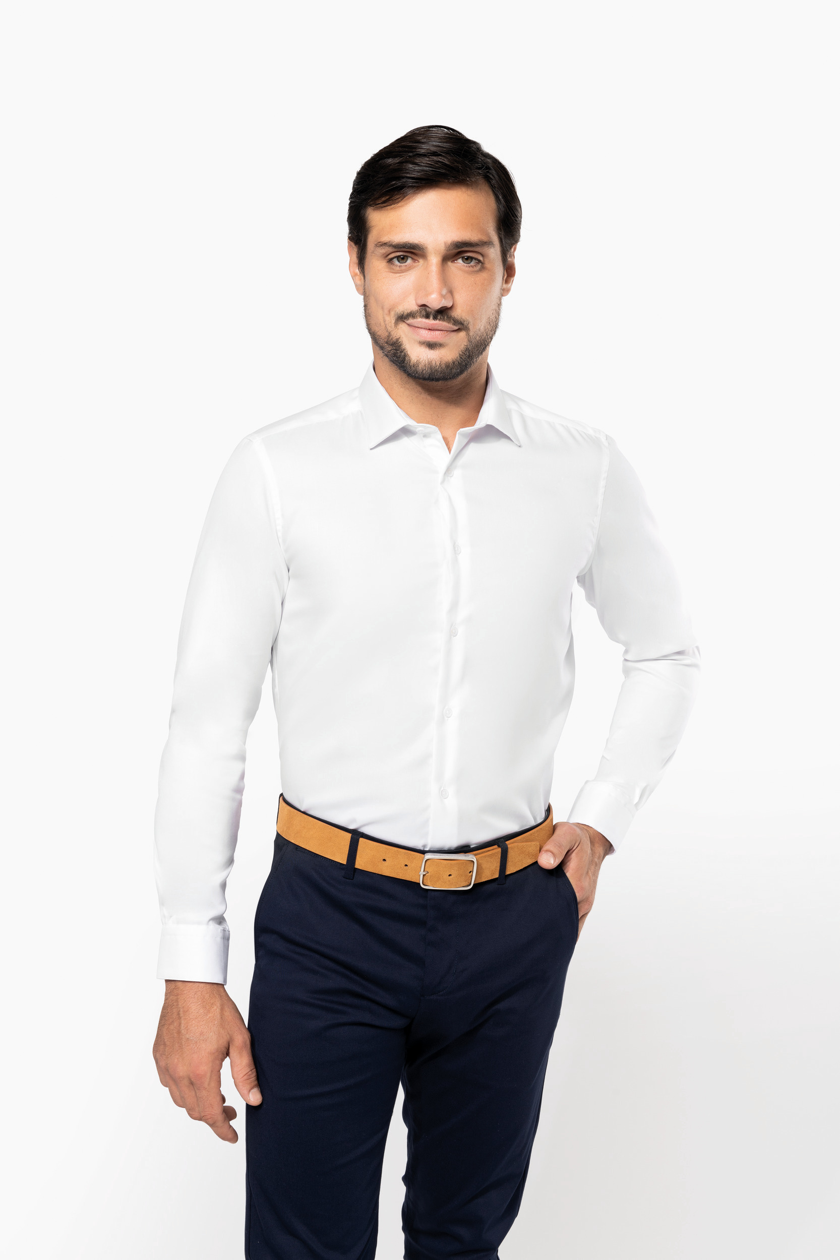 Miniature 1 pour Chemise Oxford pinpoint manches longues homme